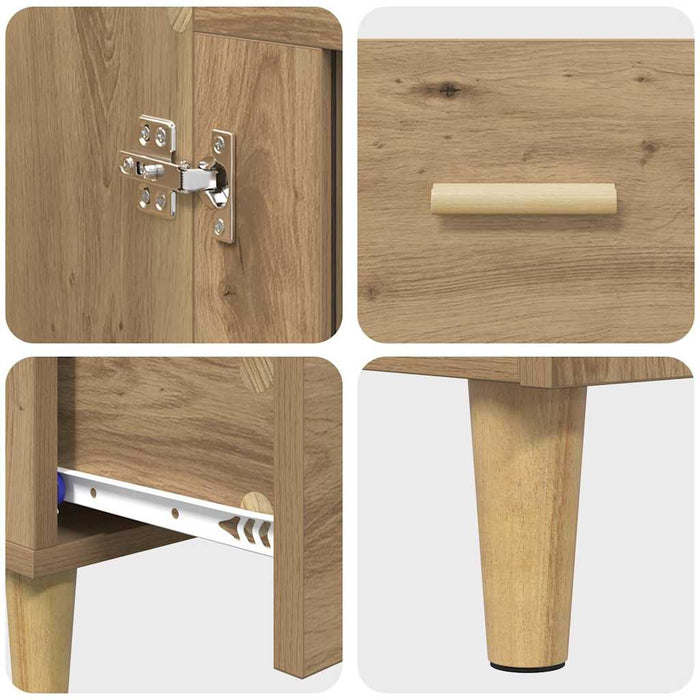 Bufet cu sertar Stejar Artizanal 70 x 31 x 115 cm Lemn compozit - WALTI WALTI