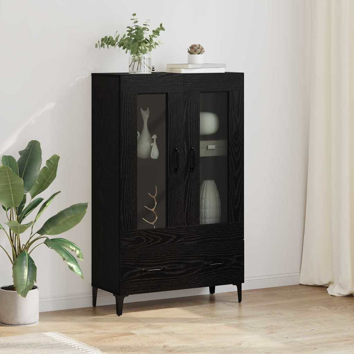 Bufet Stejar Negru 70 x 31 x 115 cm Lemn Ingineresc și Fier - WALTI WALTI