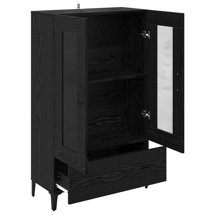 Bufet Stejar Negru 70 x 31 x 115 cm Lemn Ingineresc și Fier - WALTI WALTI