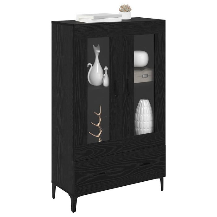 Bufet Stejar Negru 70 x 31 x 115 cm Lemn Ingineresc și Fier - WALTI WALTI