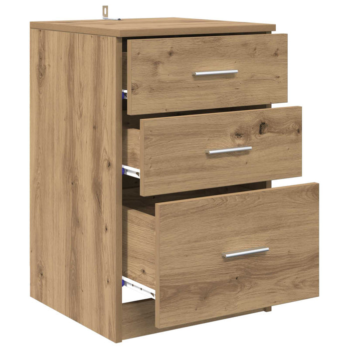 Dulap de noapte Stejar Artizanal 40 x 40 x 63 cm Lemn compozit - WALTI WALTI