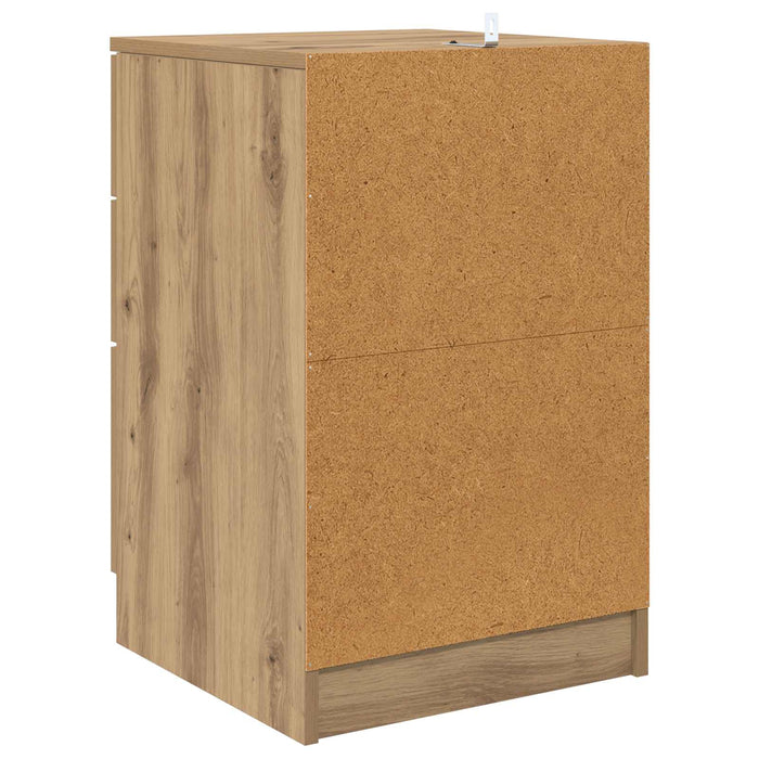 Dulap de noapte Stejar Artizanal 40 x 40 x 63 cm Lemn compozit - WALTI WALTI