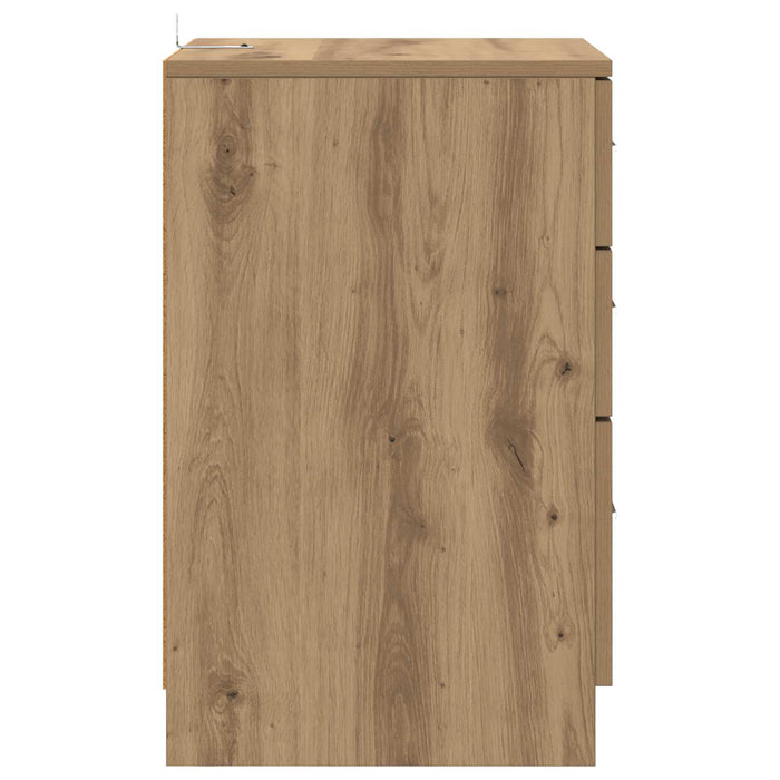 Dulap de noapte Stejar Artizanal 40 x 40 x 63 cm Lemn compozit - WALTI WALTI