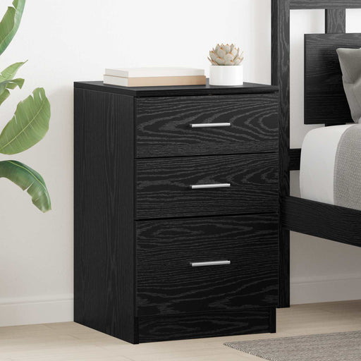 Dulap de noapte Stejar Negru 40 x 40 x 63 cm Lemn compozit - WALTI WALTI