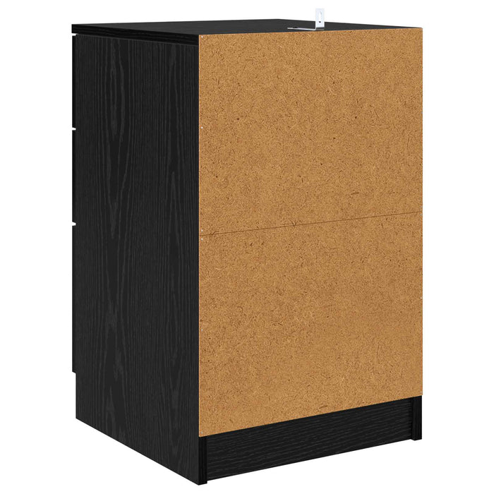 Dulap de noapte Stejar Negru 40 x 40 x 63 cm Lemn compozit WALTI