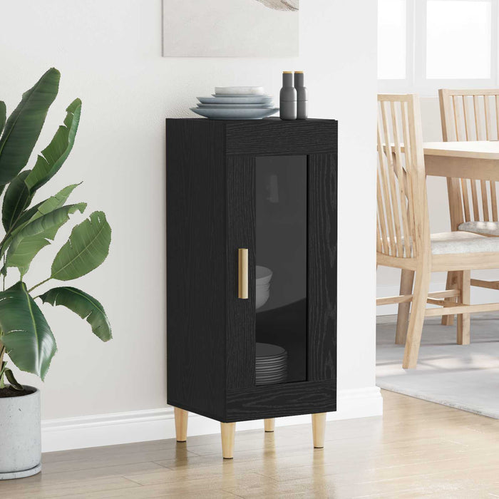 Bufet Stejar Negru 34.5 x 32.5 x 90 cm Lemn compozit - WALTI WALTI