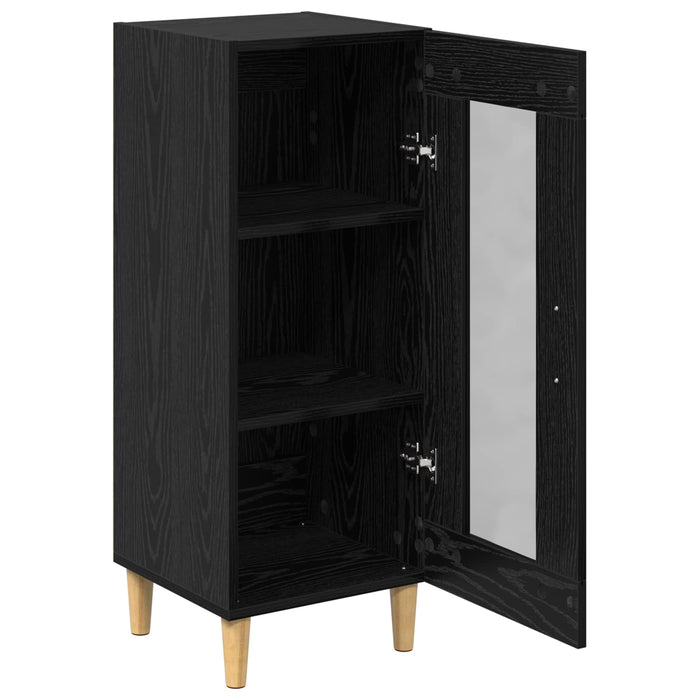 Bufet Stejar Negru 34.5 x 32.5 x 90 cm Lemn compozit - WALTI WALTI