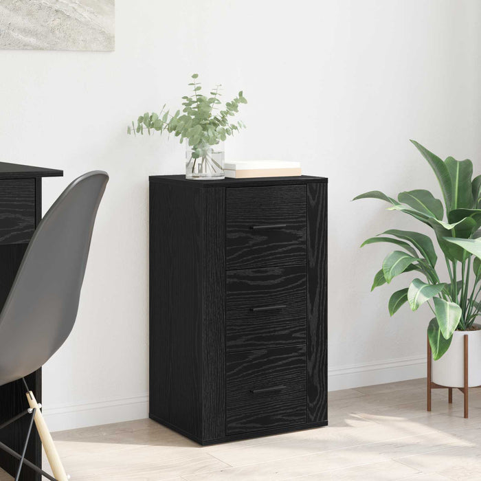 Bufet cu sertar Stejar Negru 40 x 33 x 70 cm Lemn compozit - WALTI WALTI