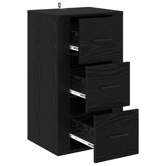 Bufet cu sertar Stejar Negru 40 x 33 x 70 cm Lemn compozit - WALTI WALTI