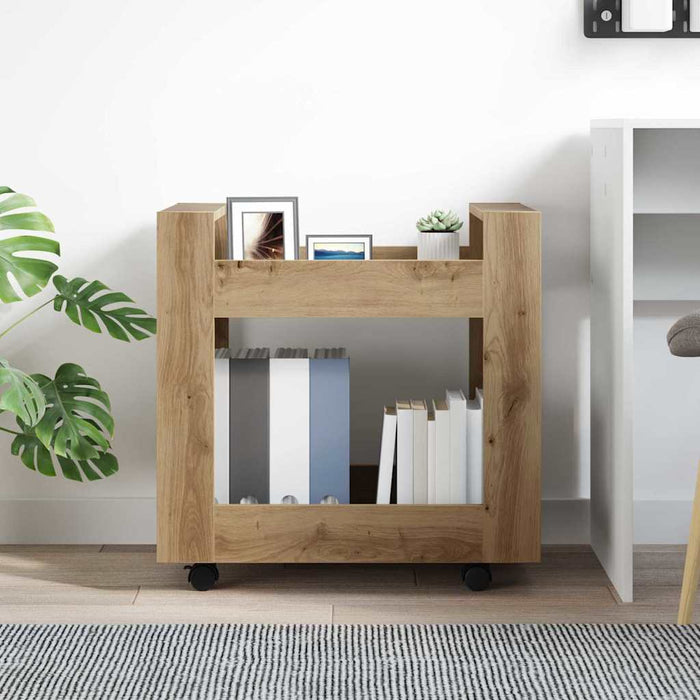 Cărucior Birou Stejar Artizanal 60 x 45 x 60 cm Lemn compozit - WALTI WALTI