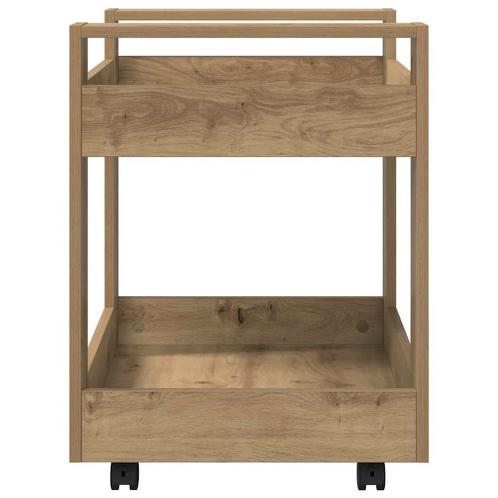 Cărucior Birou Stejar Artizanal 60 x 45 x 60 cm Lemn compozit - WALTI WALTI