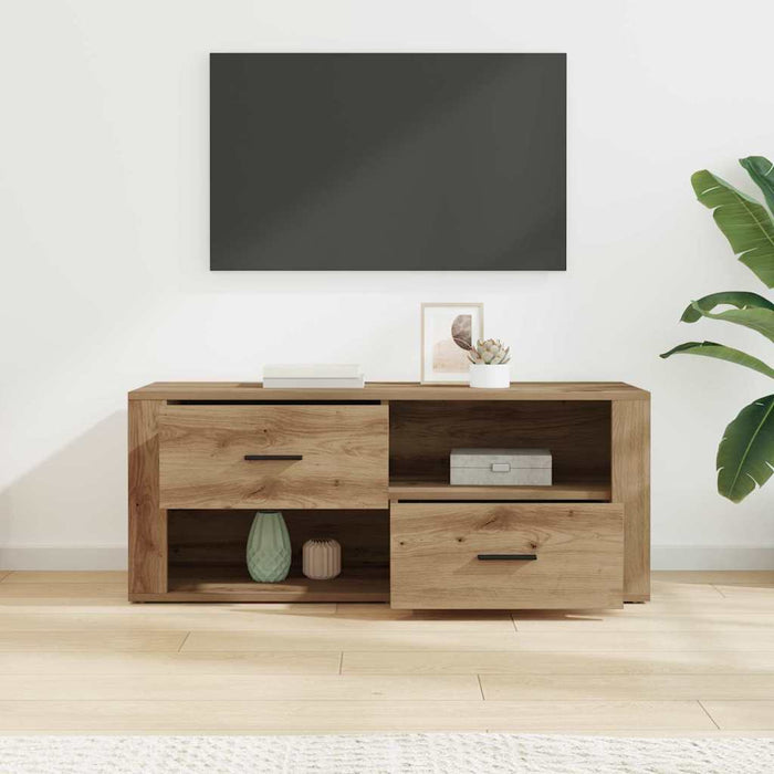 Cabinet TV Stejar Artizanal 100 x 35 x 40 cm Lemn compozit - WALTI WALTI