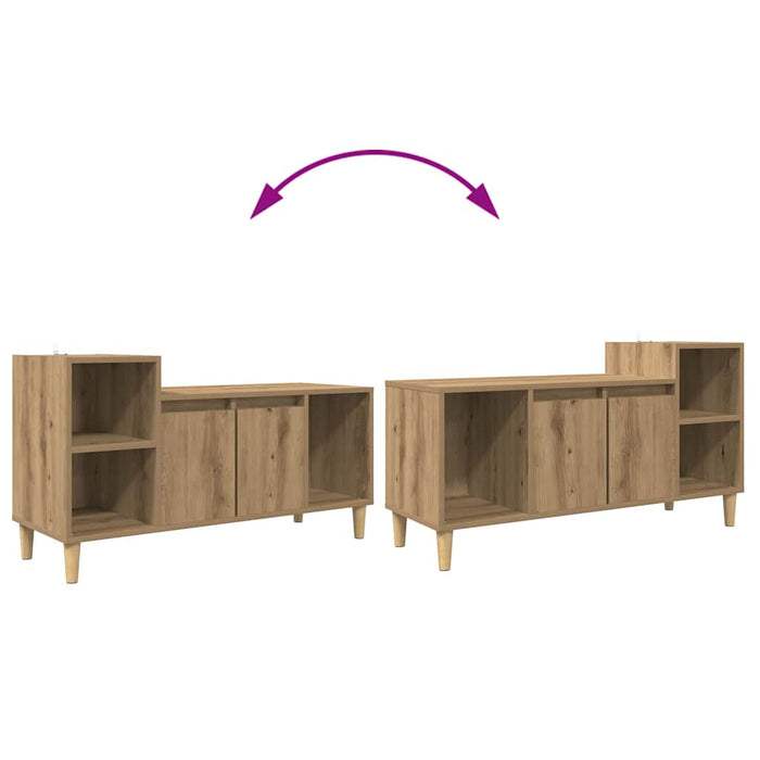 Cabinet TV Stejar Artizanal 100 x 35 x 55 cm Lemn compozit - WALTI WALTI