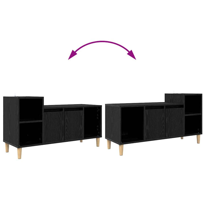 Cabinet TV Stejar Negru 100 x 35 x 55 cm Lemn compozit - WALTI WALTI