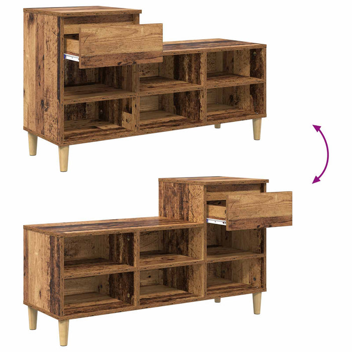 Dulap pentru pantofi Lemn vechi 102 x 36 x 60 cm Lemn compozit - WALTI WALTI