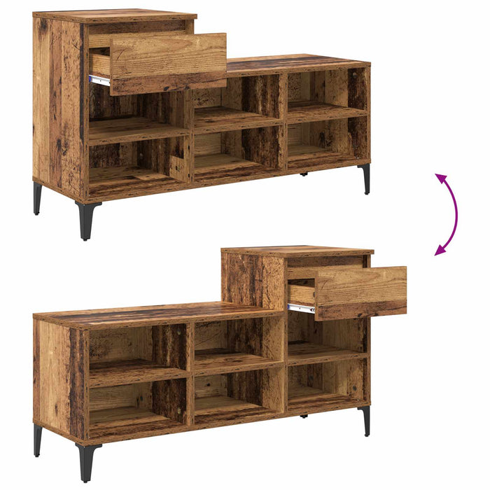 Dulap pentru pantofi Lemn vechi 102 x 36 x 60 cm Lemn compozit - WALTI WALTI