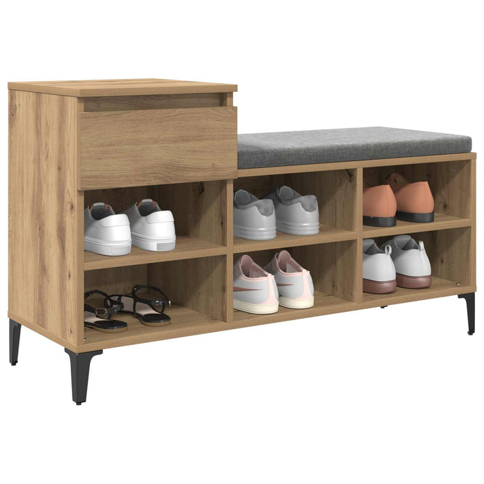 Dulap pentru pantofi cu raft stejar artizanal 102 x 36 x 60 cm - WALTI WALTI