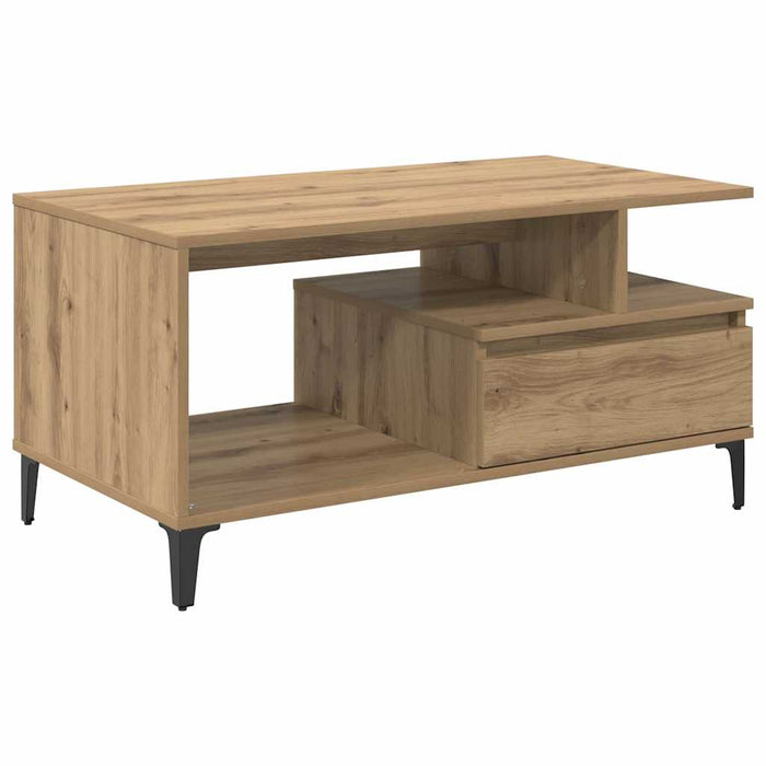 Masă de cafea Stejar Artizanal 90 x 49 x 45 cm Lemn compozit - WALTI WALTI