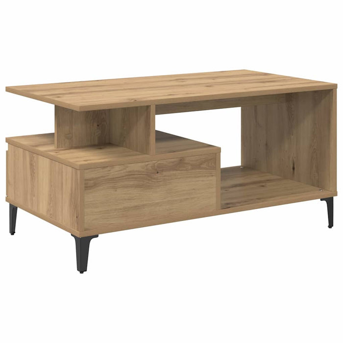 Masă de cafea Stejar Artizanal 90 x 49 x 45 cm Lemn compozit - WALTI WALTI