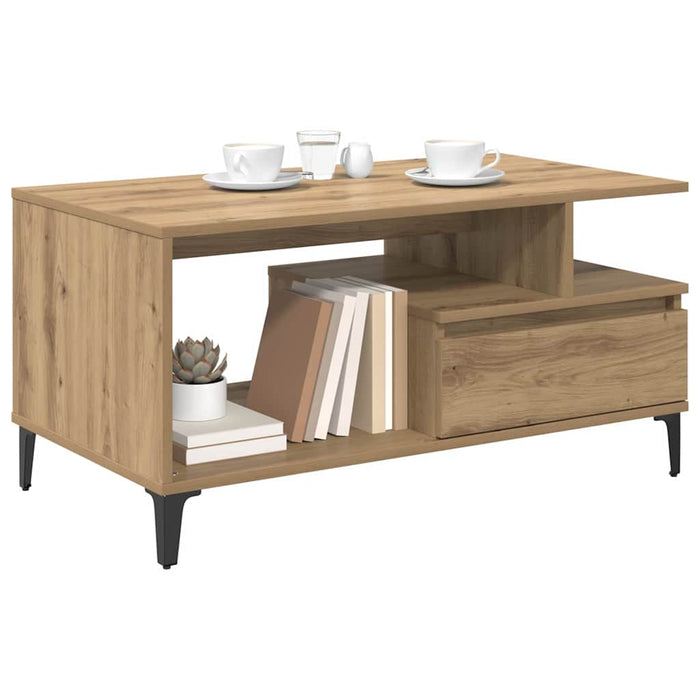 Masă de cafea Stejar Artizanal 90 x 49 x 45 cm Lemn compozit - WALTI WALTI