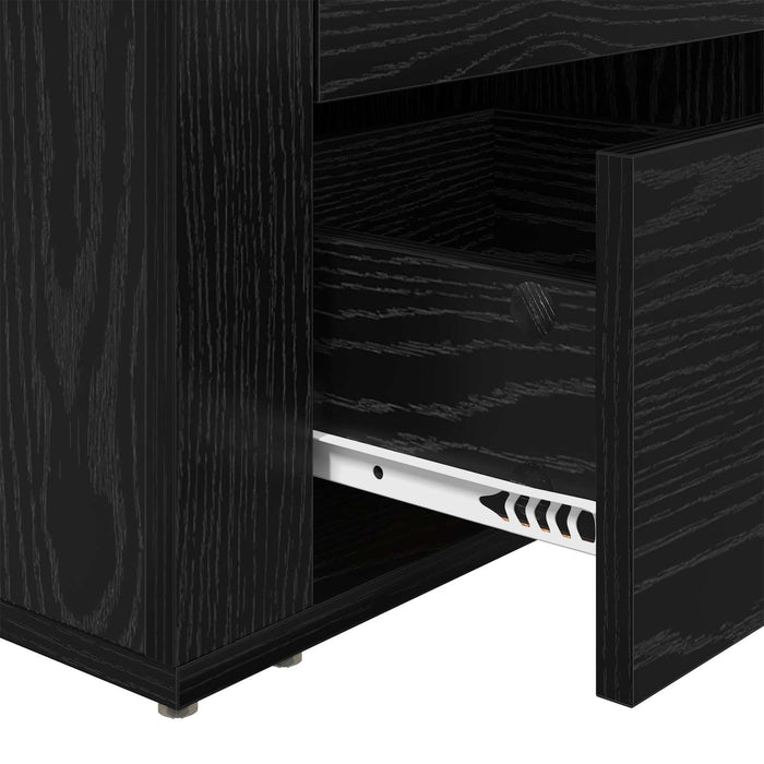 Dulap de noapte Stejar Negru 35 x 50 x 60 cm Lemn compozit WALTI