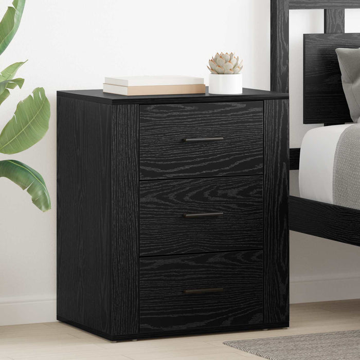 Dulap de noapte Stejar Negru 35 x 50 x 60 cm Lemn compozit WALTI