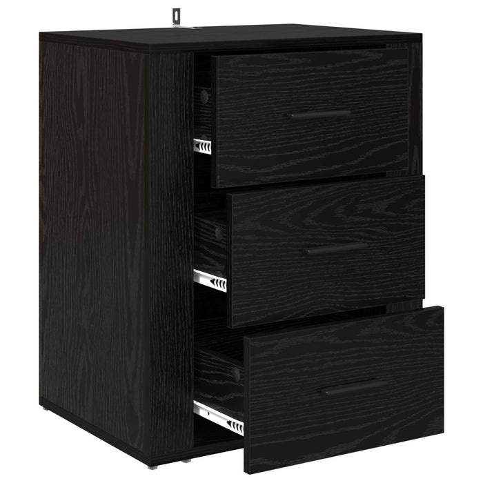 Dulap de noapte Stejar Negru 35 x 50 x 60 cm Lemn compozit WALTI