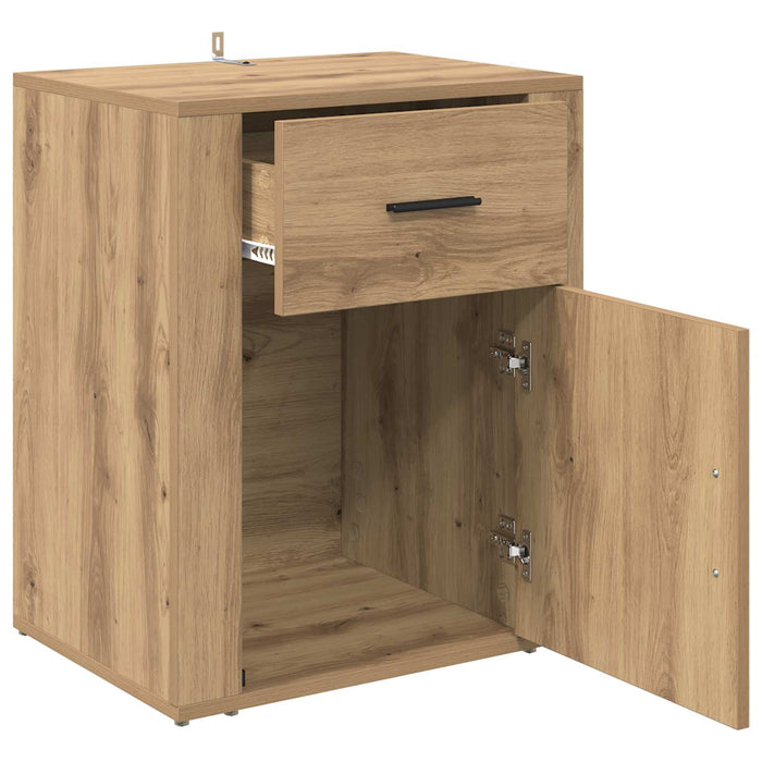 Dulap de noapte Stejar Artizanal 35 x 50 x 60 cm Lemn compozit WALTI