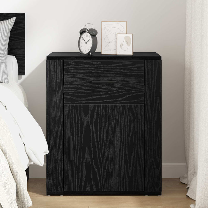Dulap de noapte Stejar Negru 35 x 50 x 60 cm Lemn compozit WALTI