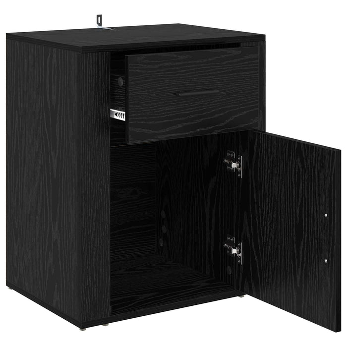 Dulap de noapte Stejar Negru 35 x 50 x 60 cm Lemn compozit WALTI