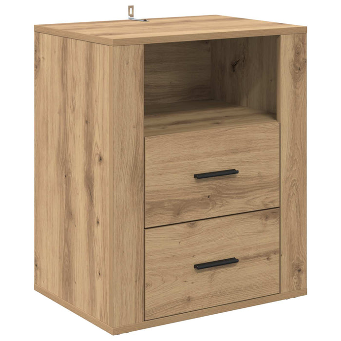 Dulap de noapte Stejar Artizanal 35 x 50 x 60 cm Lemn compozit WALTI