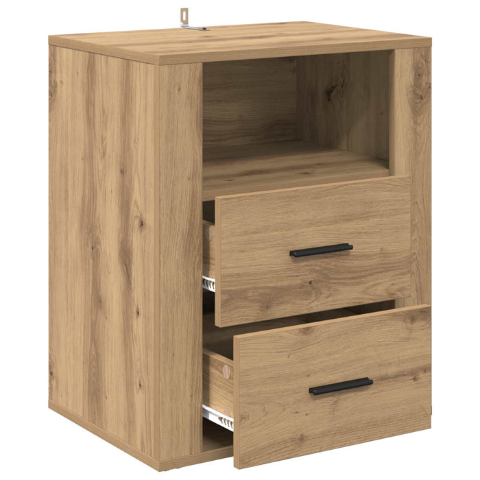 Dulap de noapte Stejar Artizanal 35 x 50 x 60 cm Lemn compozit WALTI