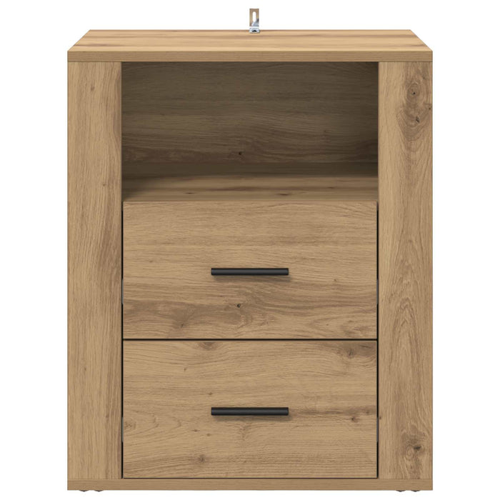 Dulap de noapte Stejar Artizanal 35 x 50 x 60 cm Lemn compozit WALTI