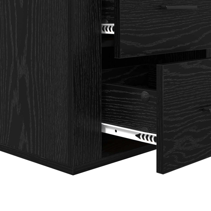 Dulap de noapte Stejar Negru 35 x 50 x 60 cm Lemn compozit - WALTI WALTI
