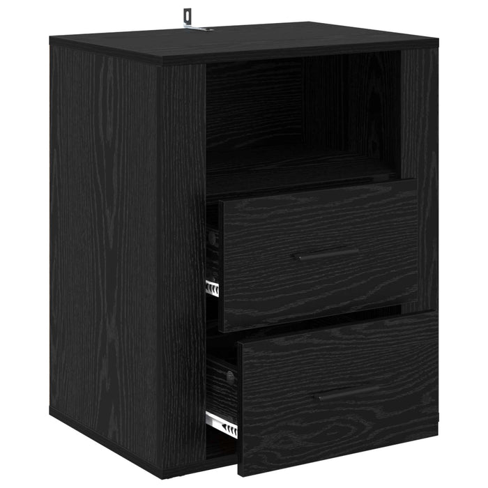 Dulap de noapte Stejar Negru 35 x 50 x 60 cm Lemn compozit - WALTI WALTI