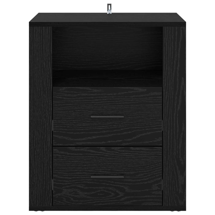 Dulap de noapte Stejar Negru 35 x 50 x 60 cm Lemn compozit - WALTI WALTI