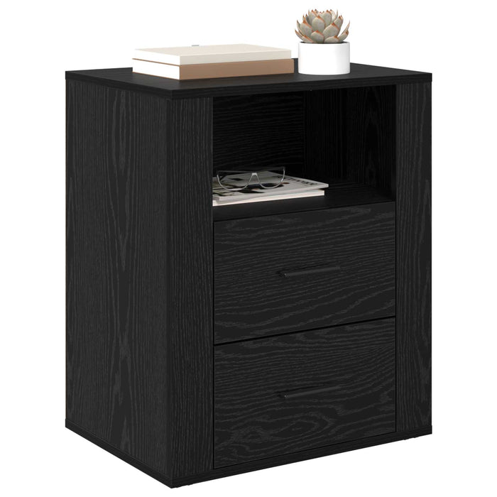 Dulap de noapte Stejar Negru 35 x 50 x 60 cm Lemn compozit - WALTI WALTI