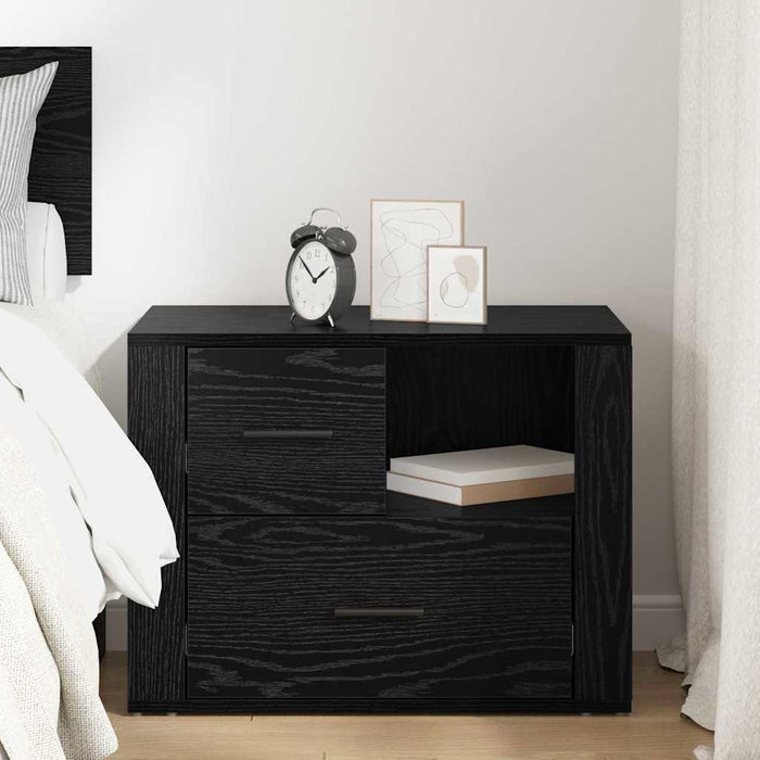 Dulap de noapte Stejar Negru 35 x 60 x 50 cm Lemn compozit - WALTI WALTI