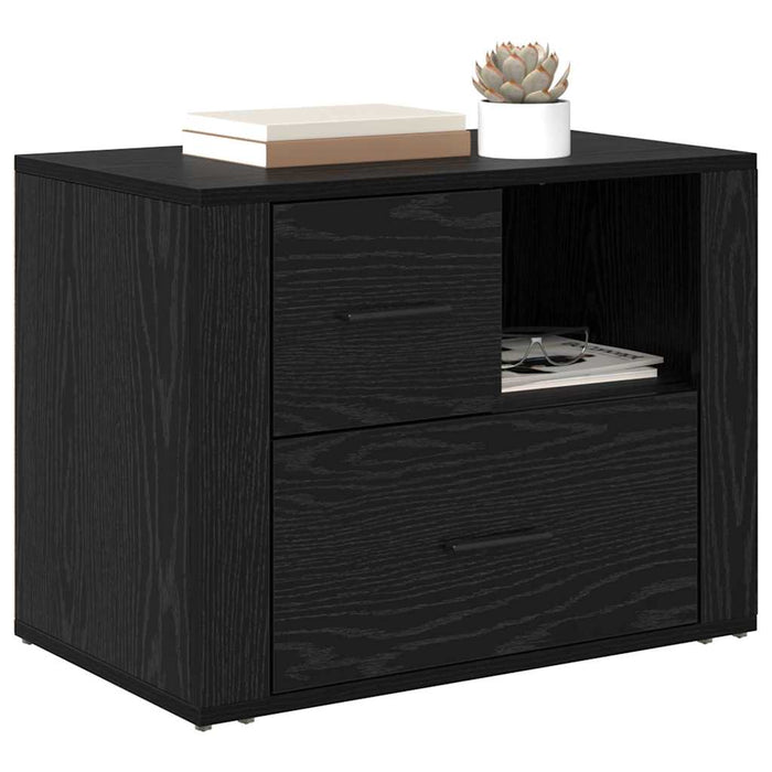 Dulap de noapte Stejar Negru 35 x 60 x 50 cm Lemn compozit - WALTI WALTI