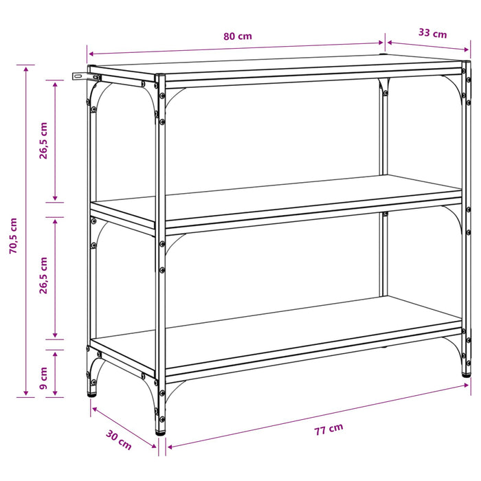 Dulap pentru cărți 3 niveluri 80 x 33 x 70,5 cm - WALTI WALTI