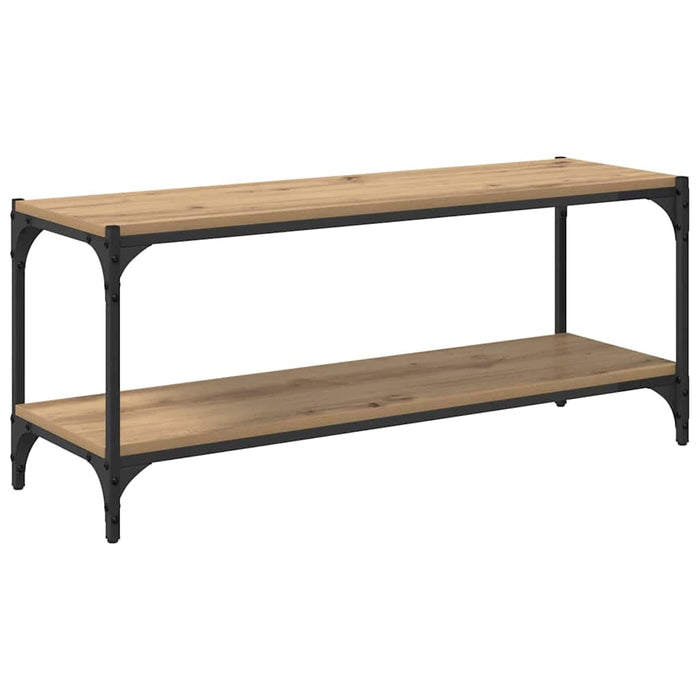 Cabinet TV Stejar Artizanal 100x33x41cm Lemn Ingineresc și Fier - WALTI WALTI