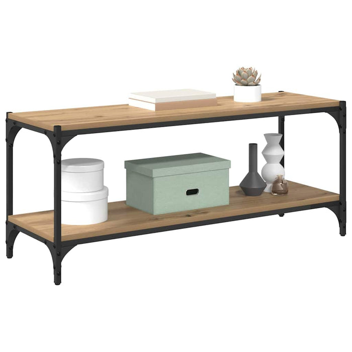 Cabinet TV Stejar Artizanal 100x33x41cm Lemn Ingineresc și Fier - WALTI WALTI
