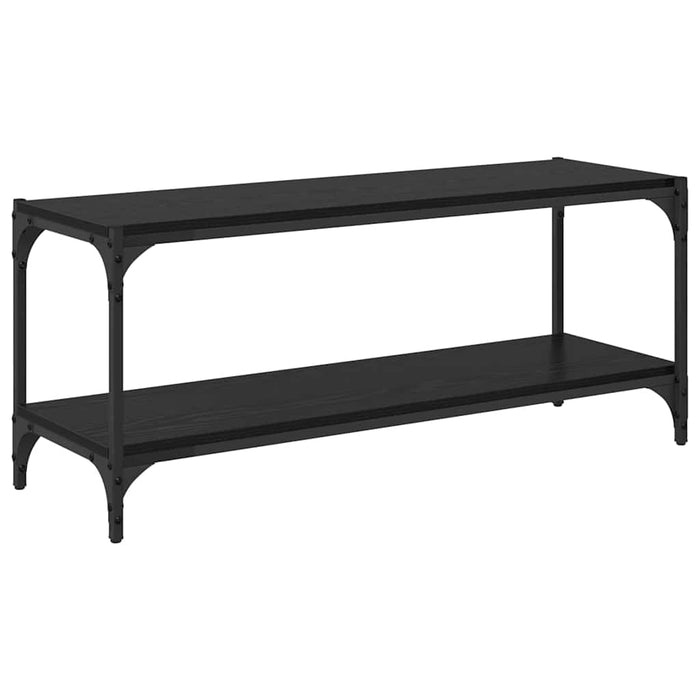 Cabinet TV Stejar Negru 100x33x41cm Lemn Ingineresc și Fier - WALTI WALTI