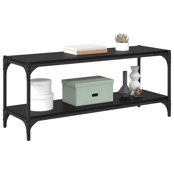Cabinet TV Stejar Negru 100x33x41cm Lemn Ingineresc și Fier - WALTI WALTI