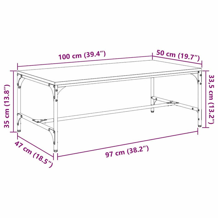 Masă de cafea Stejar Negru 100 x 50 x 35 cm Lemn compozit - WALTI WALTI