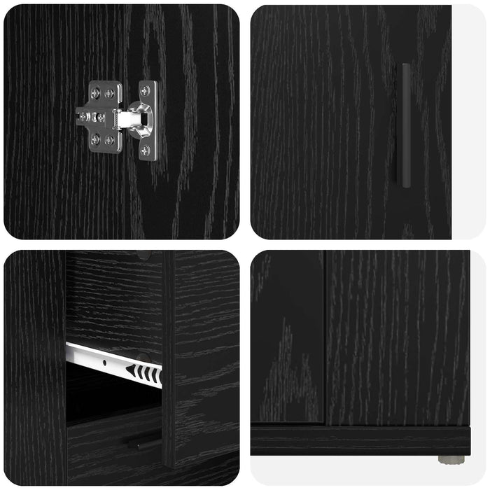 Bufet cu sertar Stejar Negru 100 x 33 x 59.5 cm Lemn compozit - WALTI WALTI