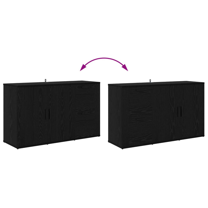 Bufet cu sertar Stejar Negru 100 x 33 x 59.5 cm Lemn compozit - WALTI WALTI