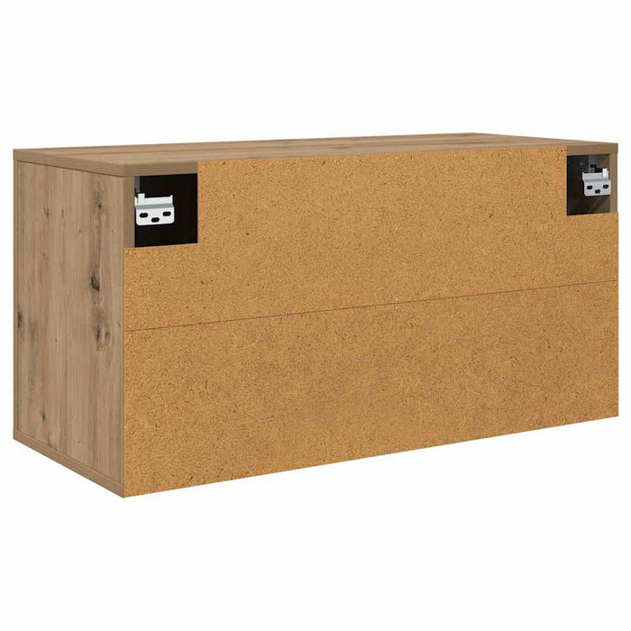 Dulap TV montat pe perete stejar artizanal 80 x 34.5 x 40 cm - WALTI WALTI