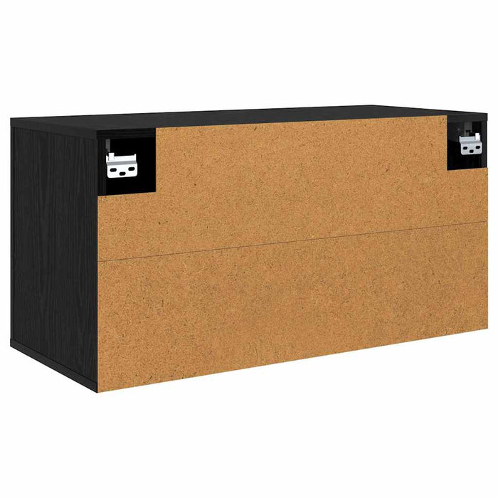 Dulap TV montat pe perete Stejar negru 80 x 34.5 x 40 cm - WALTI WALTI