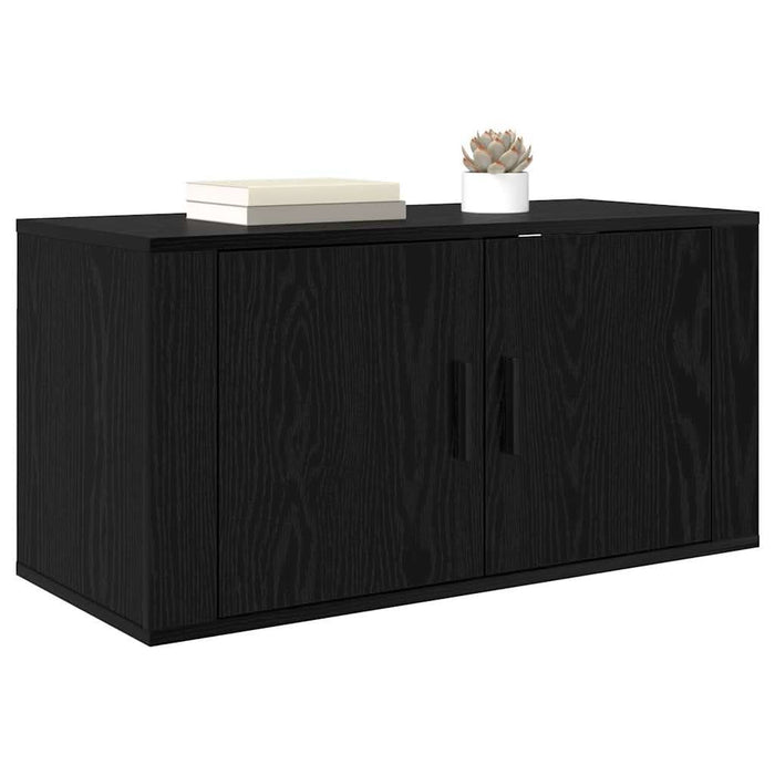 Dulap TV montat pe perete Stejar negru 80 x 34.5 x 40 cm - WALTI WALTI